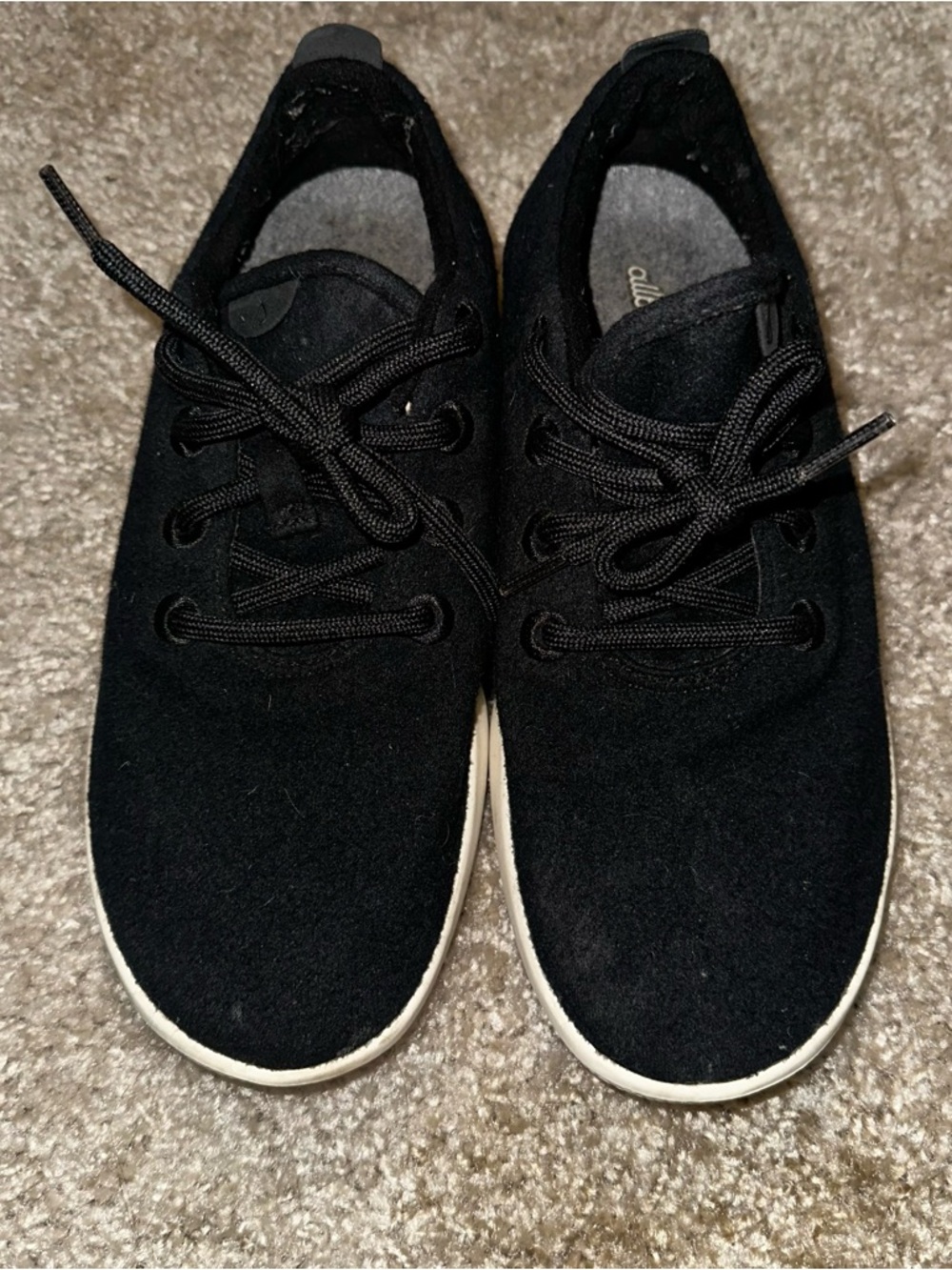 allbirds black Wool Insole with White Logo Script - Picture 2 of 8